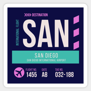 San Diego Airport Stylish Luggage Tag (SAN) Sticker